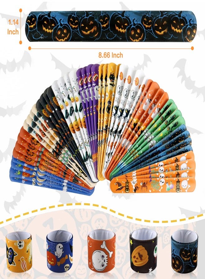 JDSTY 48 PCS Halloween Slap Bracelets Toys for Kids Girls Boys Party Favors Treat Bags Gifts - Image 2